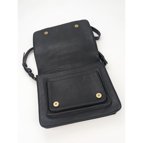 Urban Outfitters Silence + Noise Solid Black Messenger Style Crossbody Bag - Picture 3 of 5
